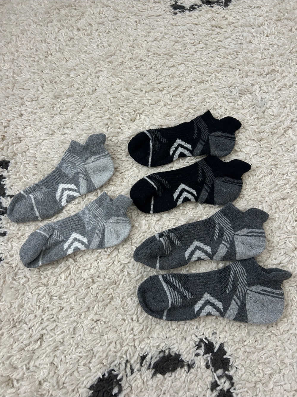 Womens Low-Cut Athletic Wool Socks - Gray & Black ( 3 Pack)